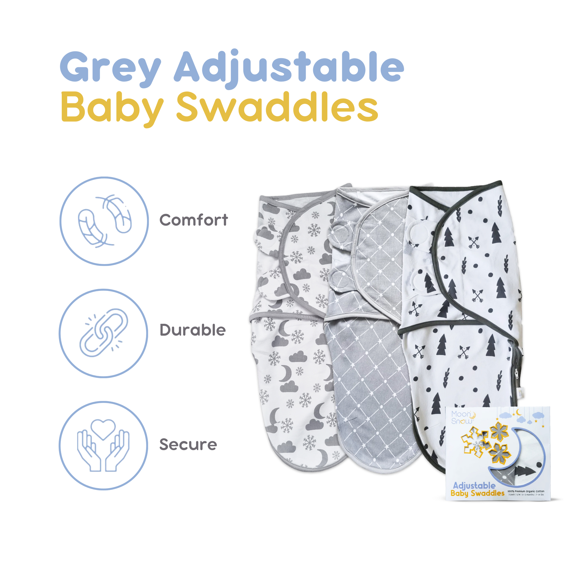 [3 Pack Swaddle Wrap Collection - Nordic] Main 5