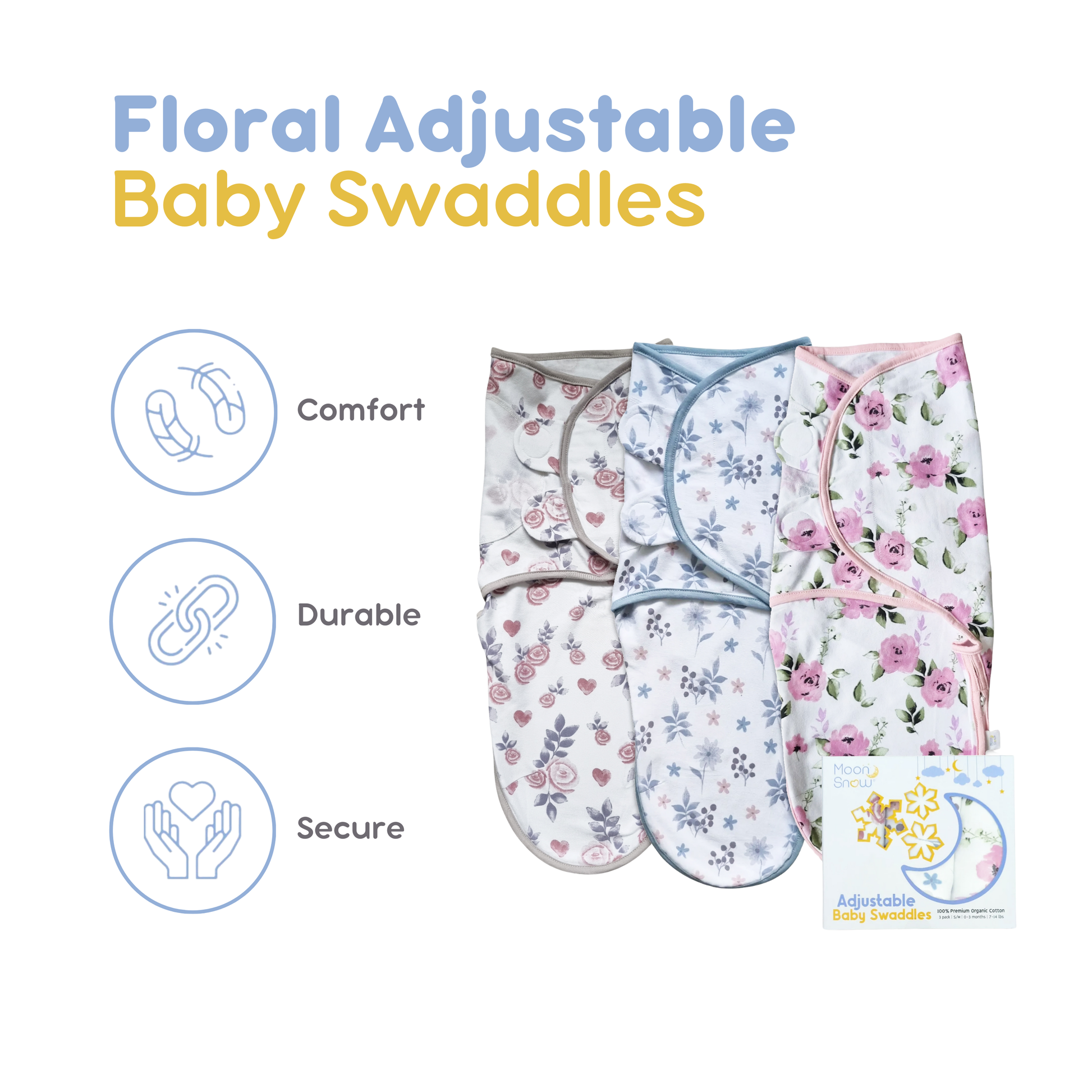 [3 Pack Swaddle Wrap Collection - Floral] Main View 8
