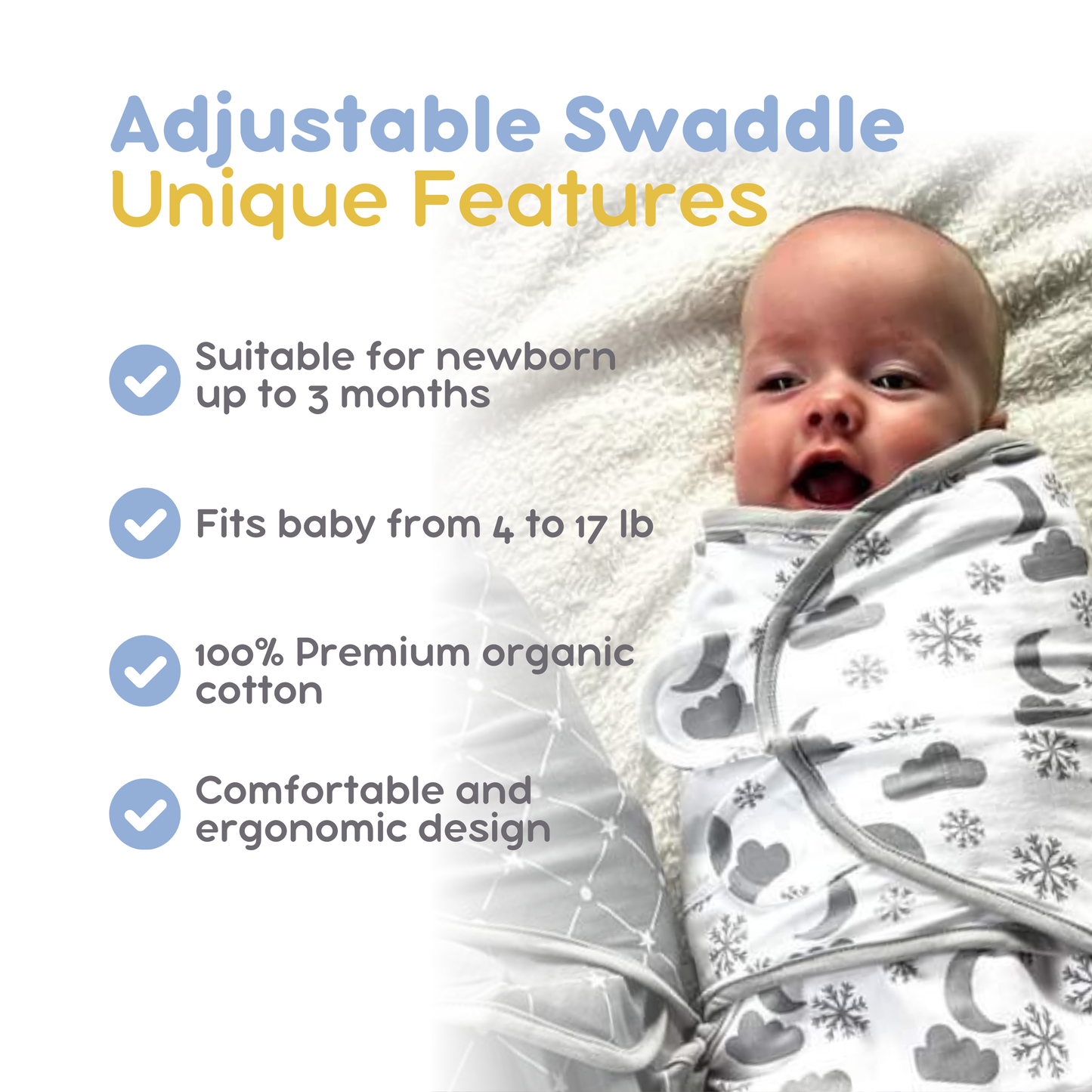 [3 Pack Swaddle Wrap Collection - Nordic] Main 2