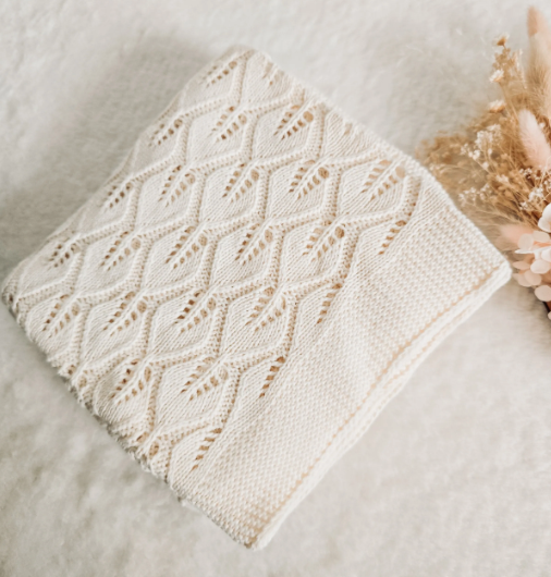 Cellular Blanket - Beige Leaf Fall